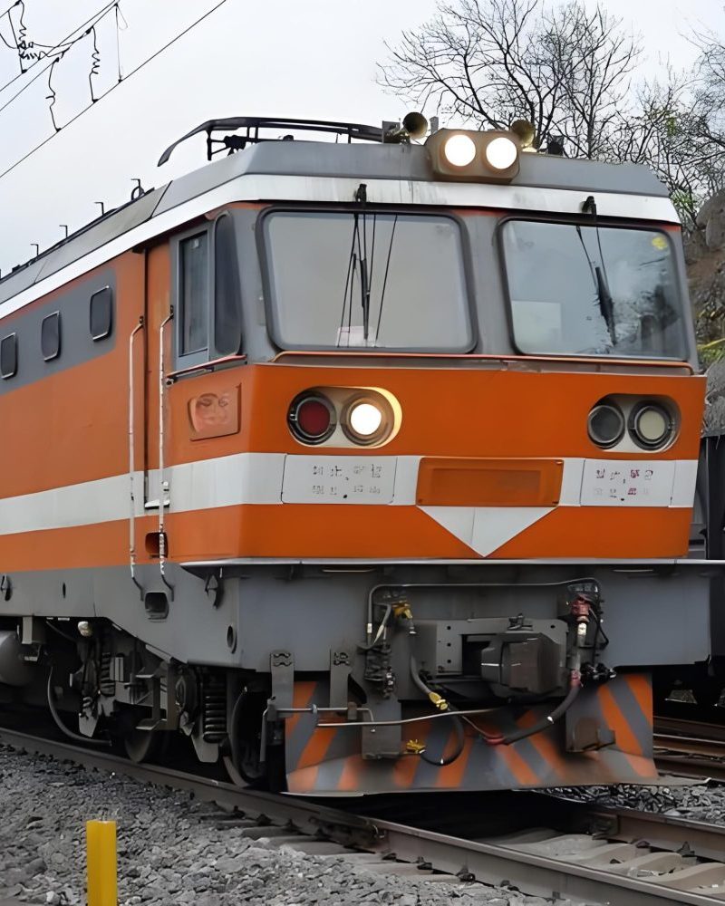 Modern electric locomotive in operation