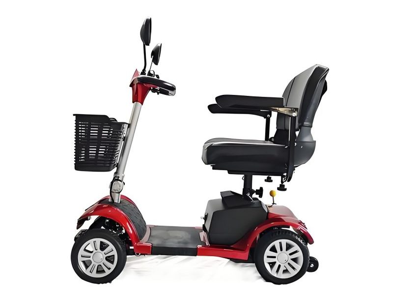 Battery and motor components of medical transport vehicle