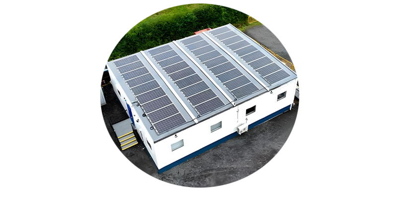 Residential solar battery bank system installed on a home with solar panels